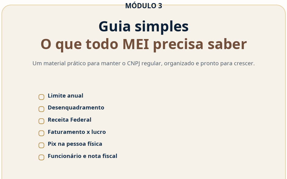 Guia simples O que todo MEI precisa saber